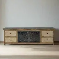 Hopkins Large TV Unit with Storage - Natural, Mango Wood