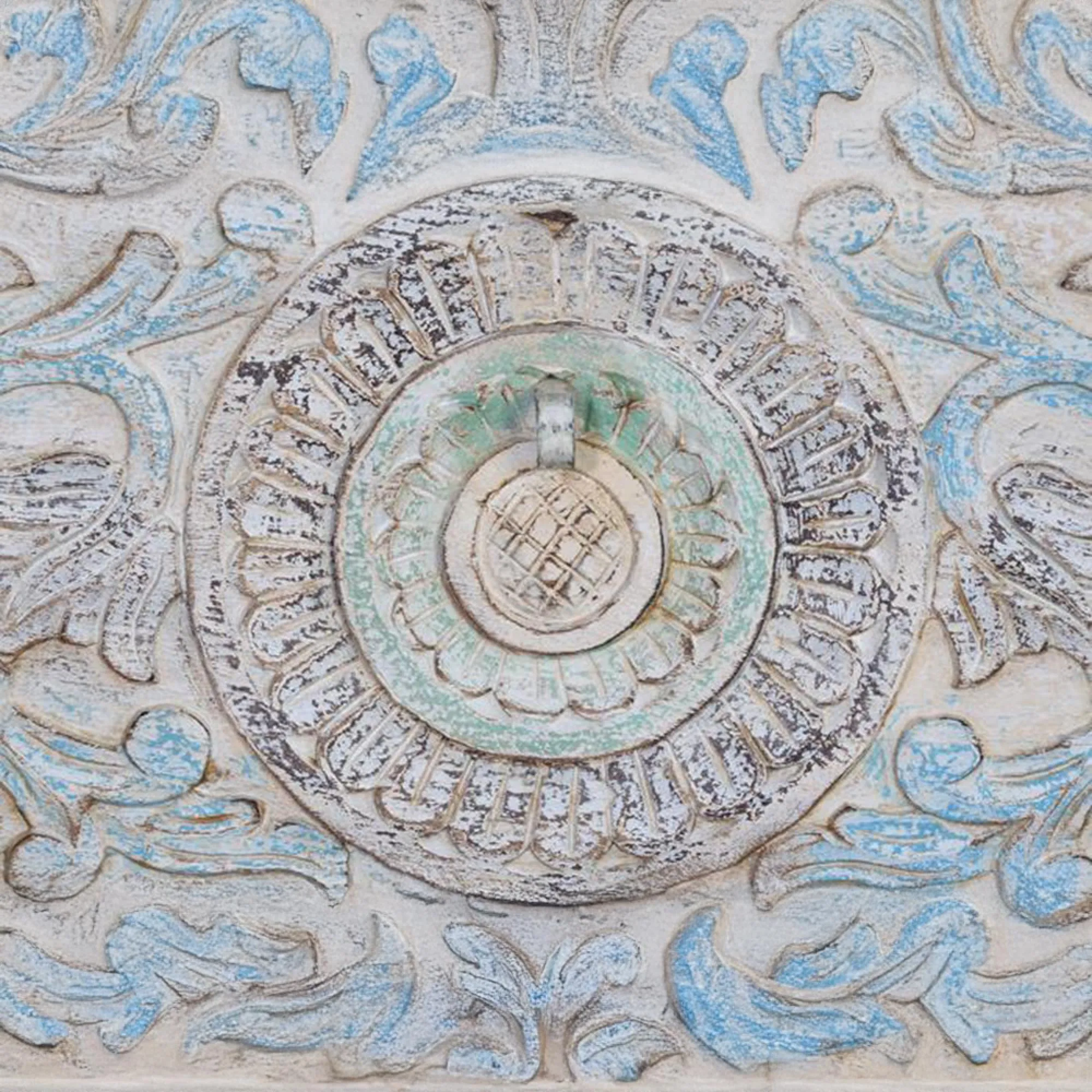 Innerbraz Carved Storage Trunk - White, Mango Wood