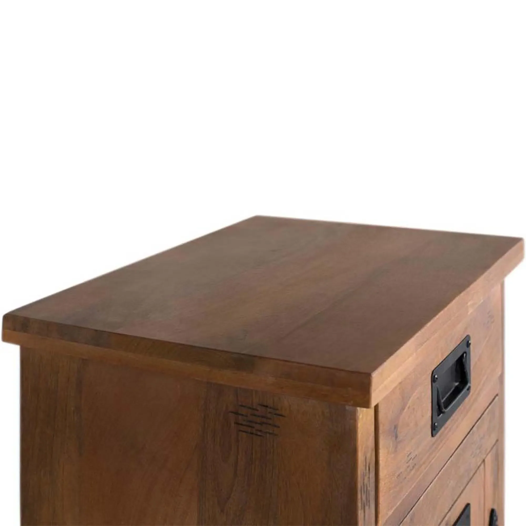 Iron Works 1 Door Bedside Cabinet - Natural, Mango Wood