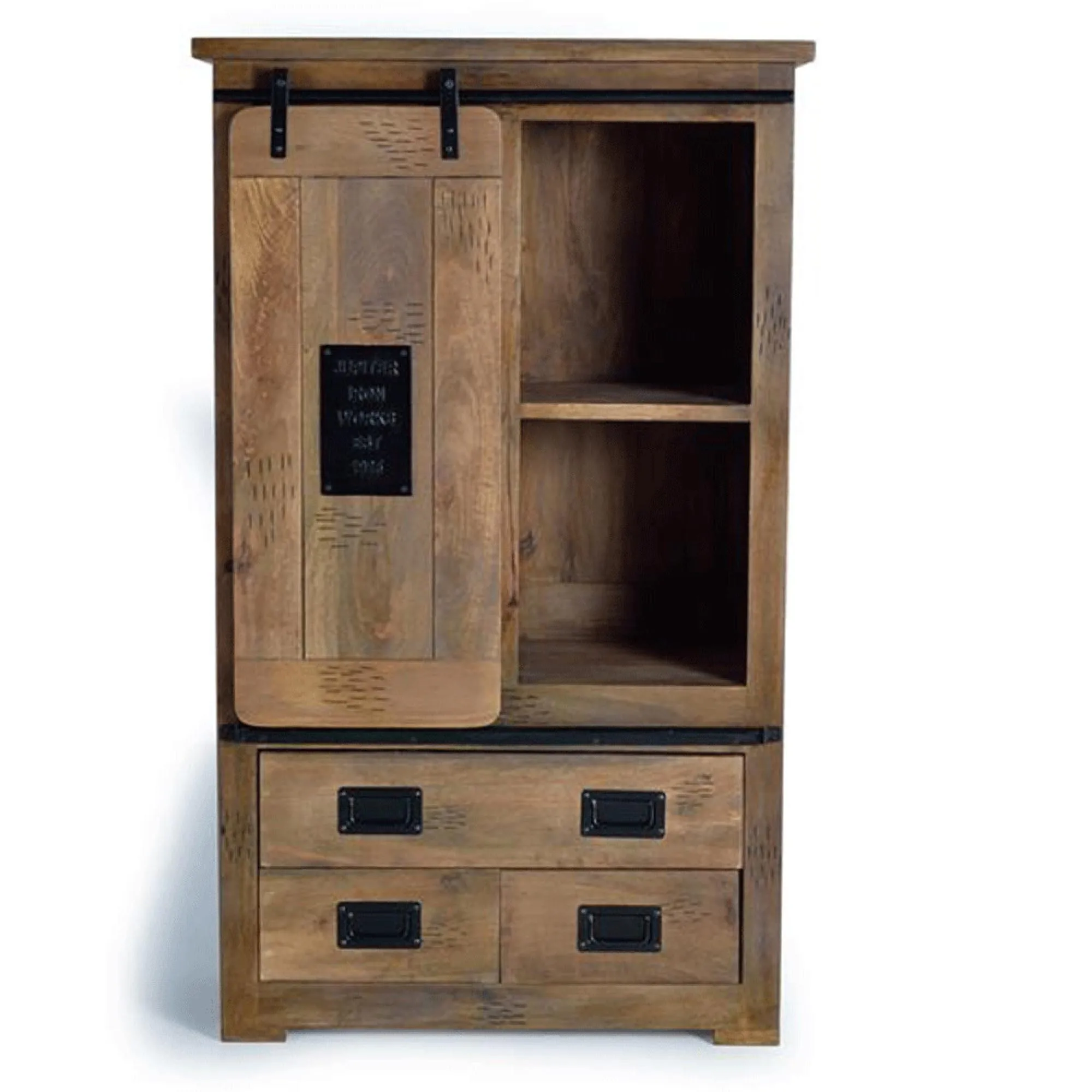 Iron Works 1 Door Hall Cabinet - Mango Wood
