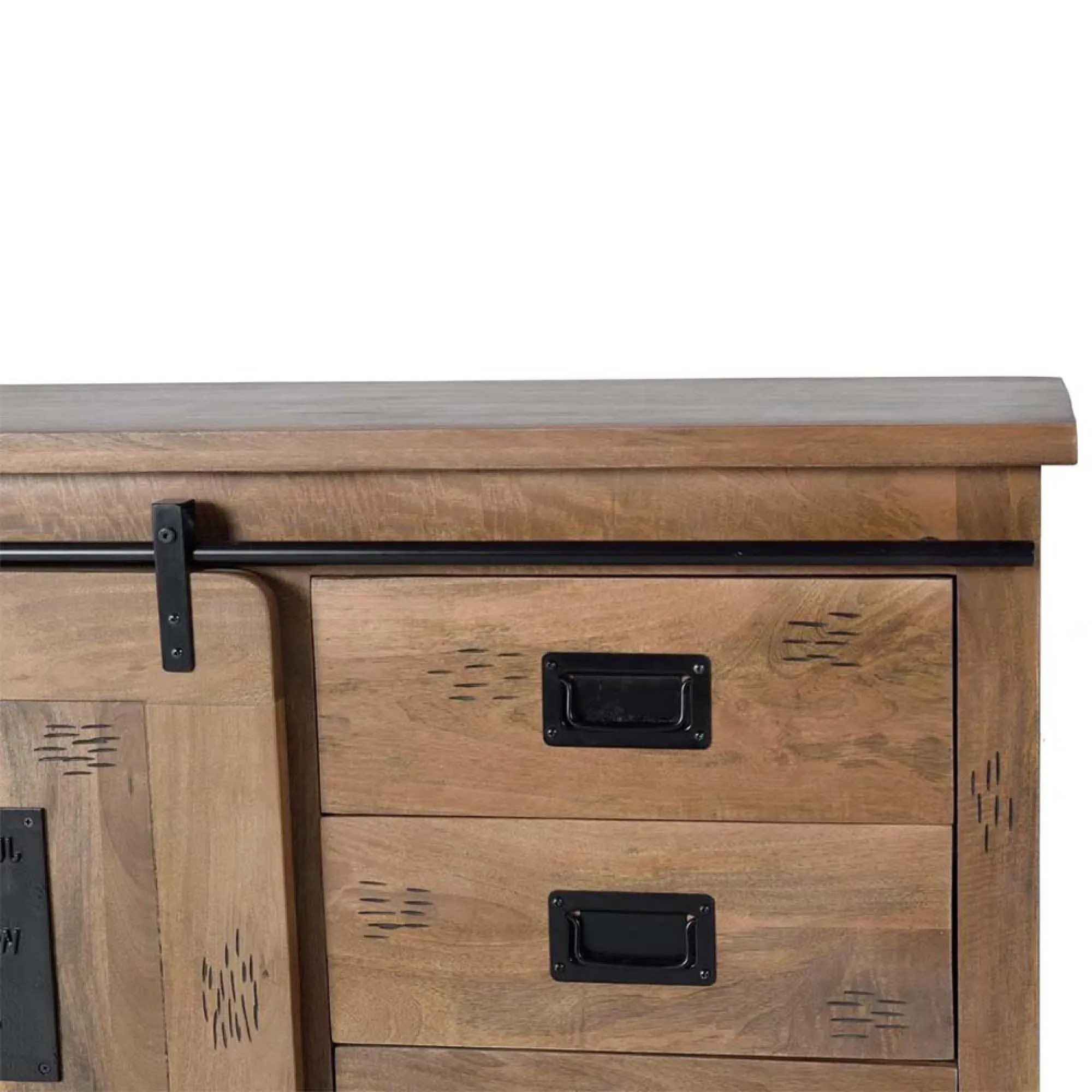 Iron Works 2 Door Large Sideboard - Natural, Mango Wood