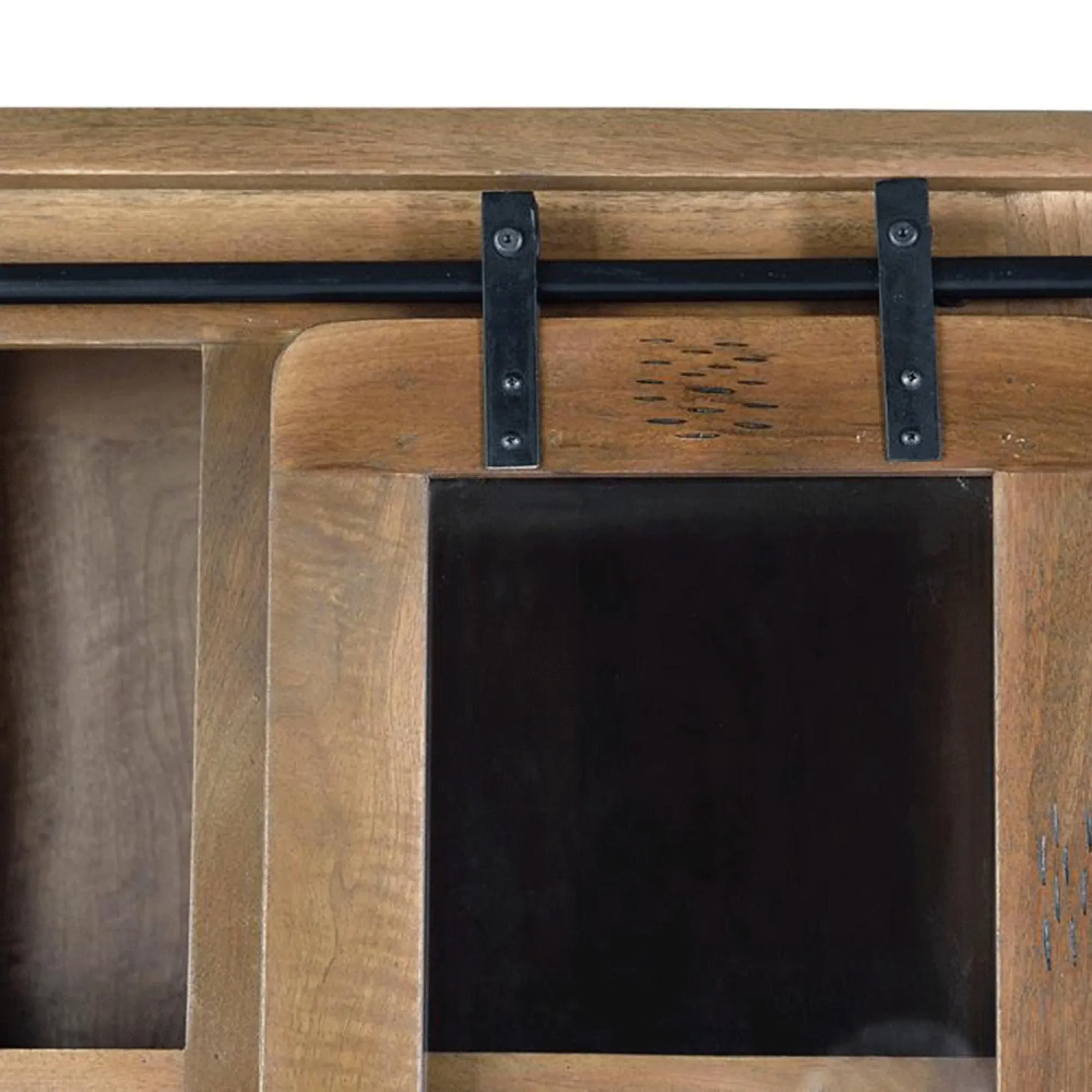 Iron Works 4 Door Display Cabinet - Mango Wood