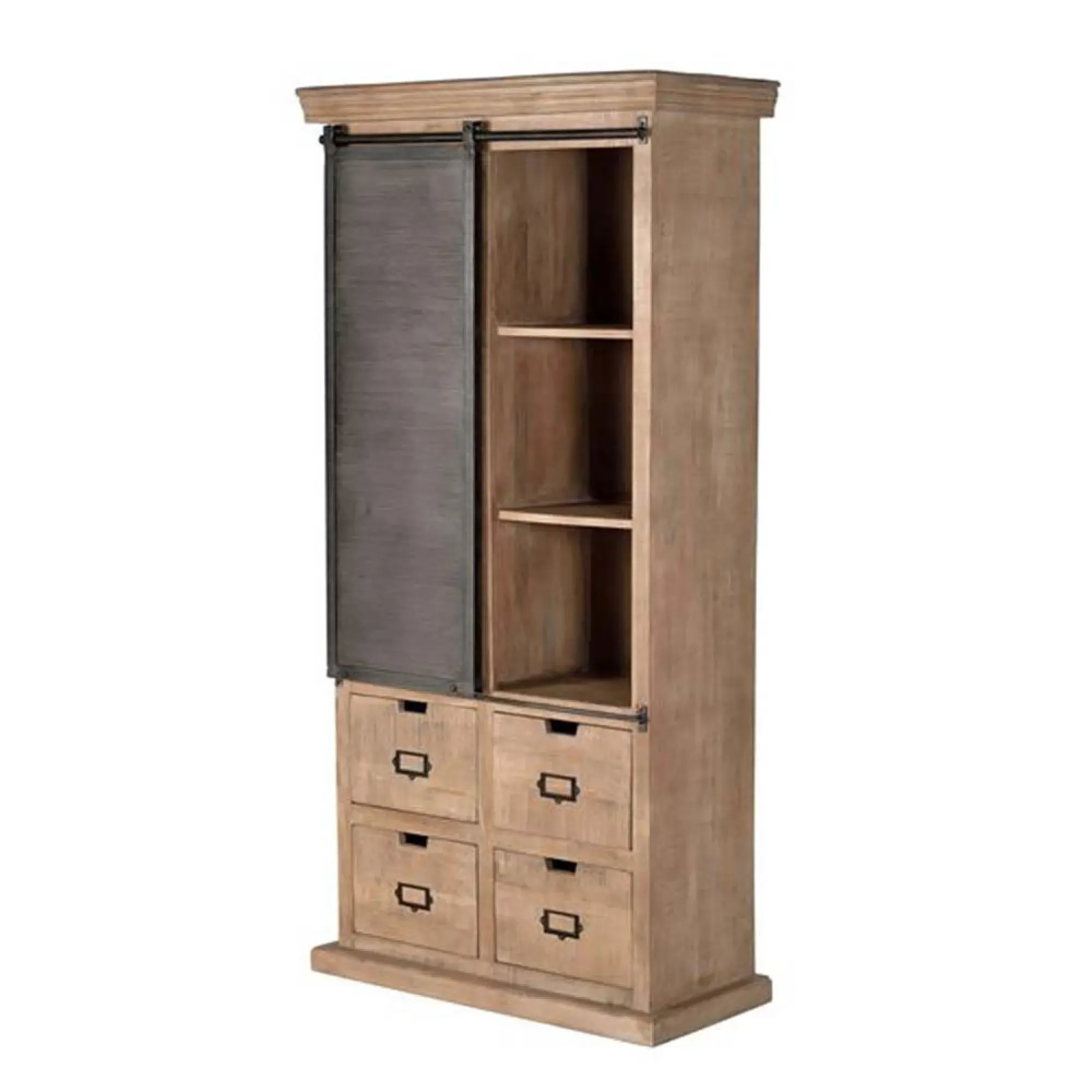 Irondale 1 Door Display Cabinet - Natural, Mango Wood