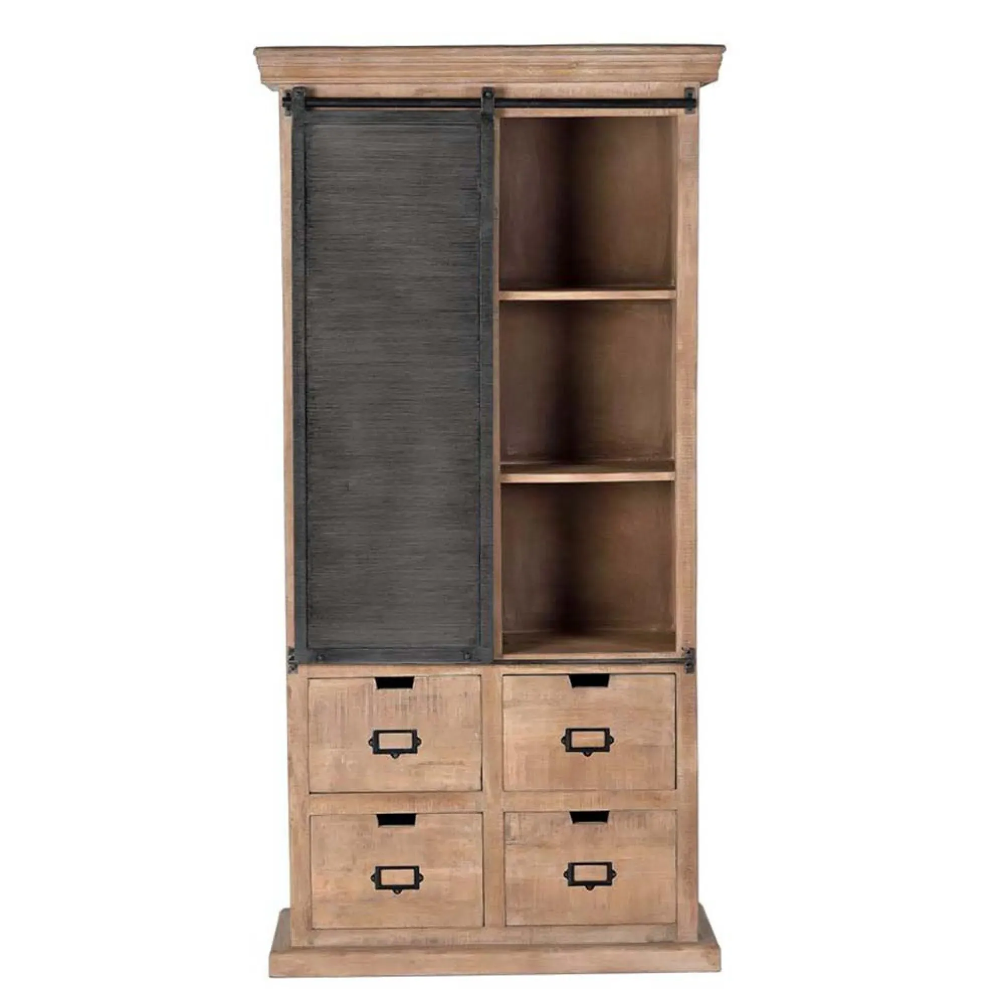 Irondale 1 Door Display Cabinet - Natural, Mango Wood
