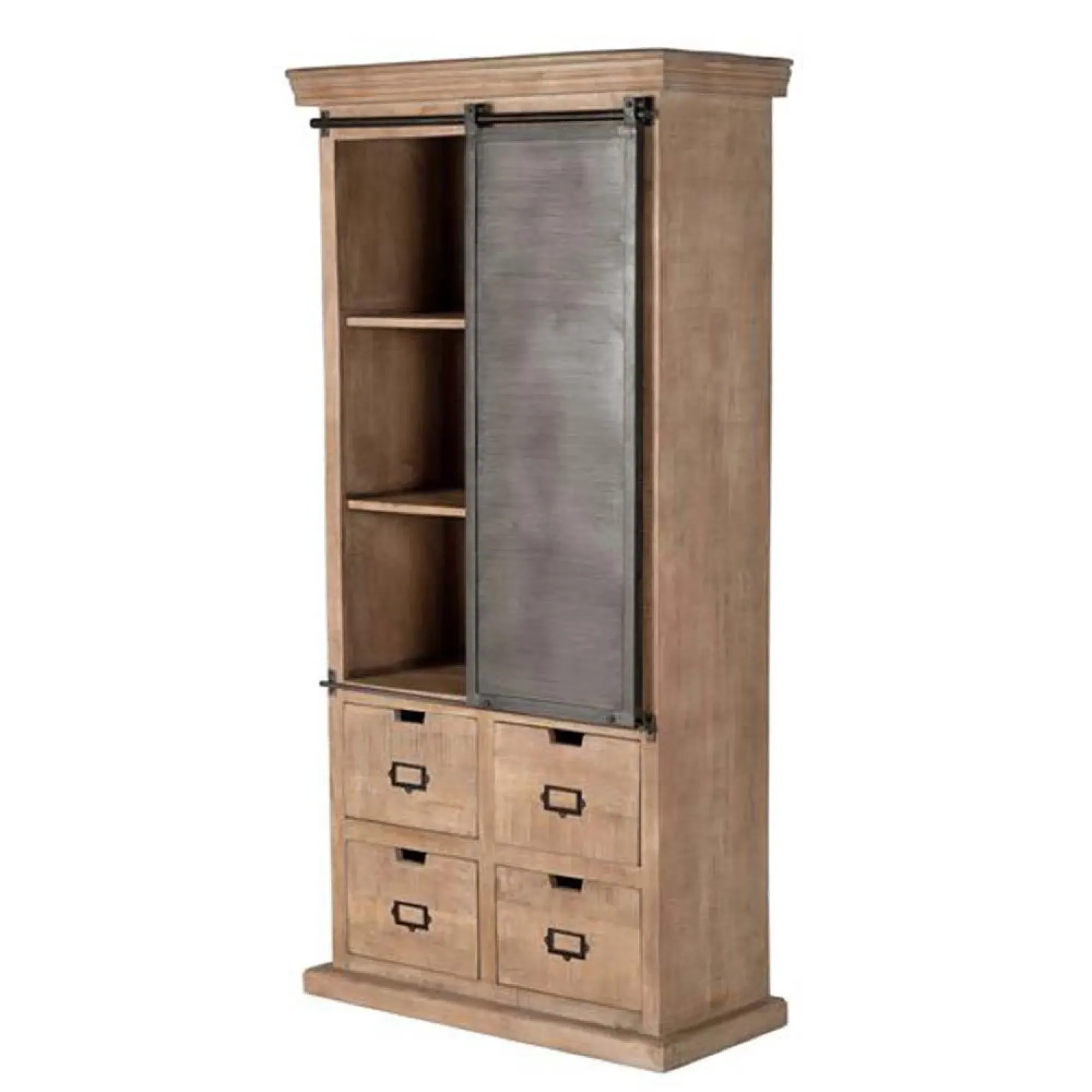 Irondale 1 Door Display Cabinet - Natural, Mango Wood