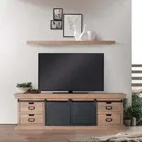 Irondale Large TV Unit with Storage - Natural, Mango Wood