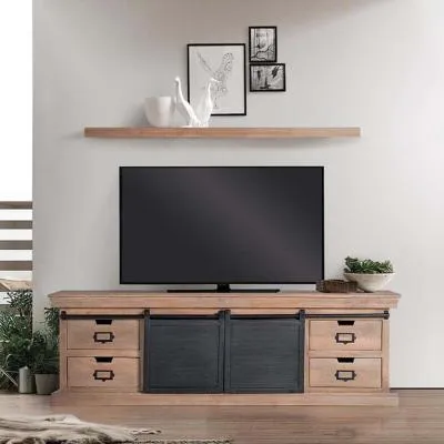 Irondale Large TV Unit with Storage - Natural, Mango Wood