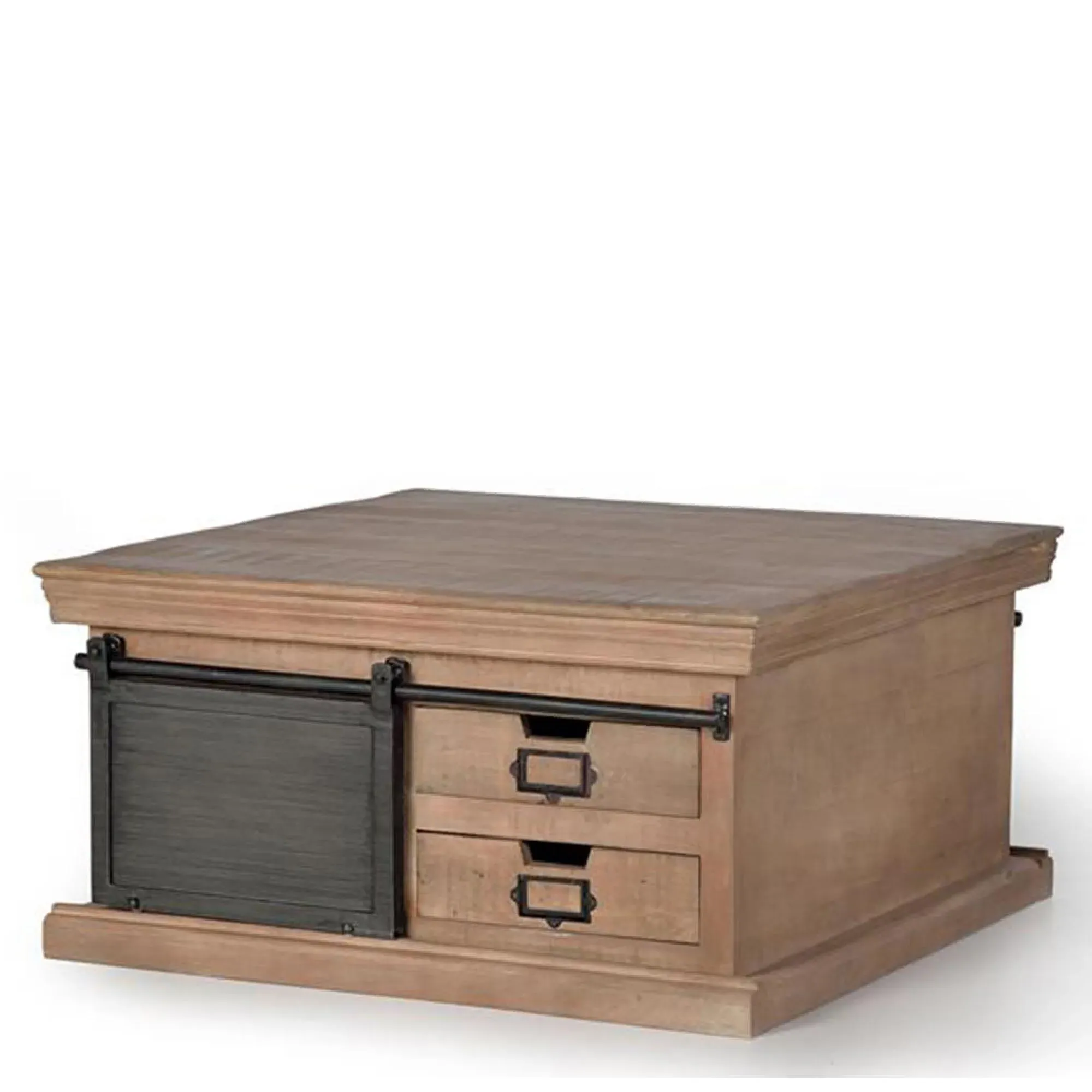 Irondale Square Coffee Table with Storage - Natural, Mango Wood