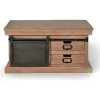 Irondale Square Coffee Table with Storage - Natural, Mango Wood