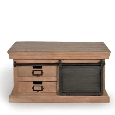 Irondale Square Coffee Table with Storage - Natural, Mango Wood image