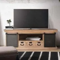 Irondale TV Unit with Storage - Natural, Mango Wood