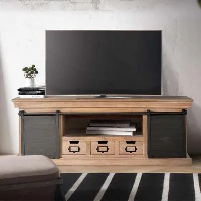 Irondale TV Unit with Storage - Natural, Mango Wood image