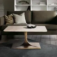 Isernia Large Square Coffee Table - Beige, Marble