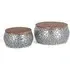 Jambiani Round Coffee Table Set of 2 - Chrome, Mango Wood