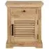 Jaylene Louvered 1 Door Bedside Table - Natural, Mango Wood