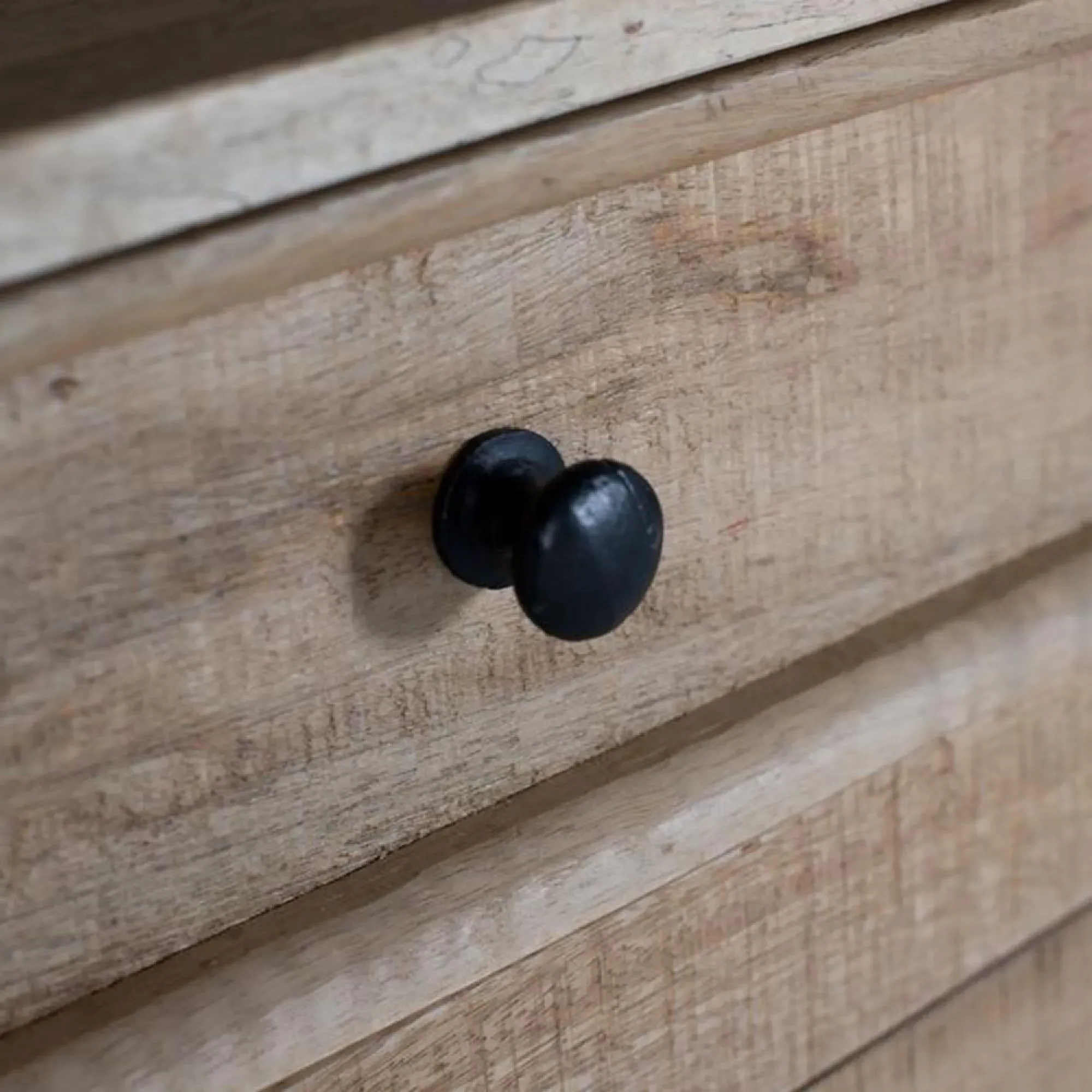 Jaylene Louvered Bookcase with Cupboard - Natural, Mango Wood