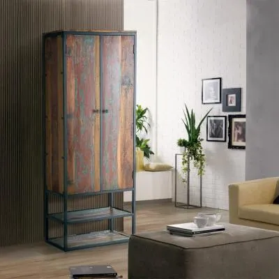Jazlyn 2 Door Hall Cabinet - Multicolour, Recycled Wood