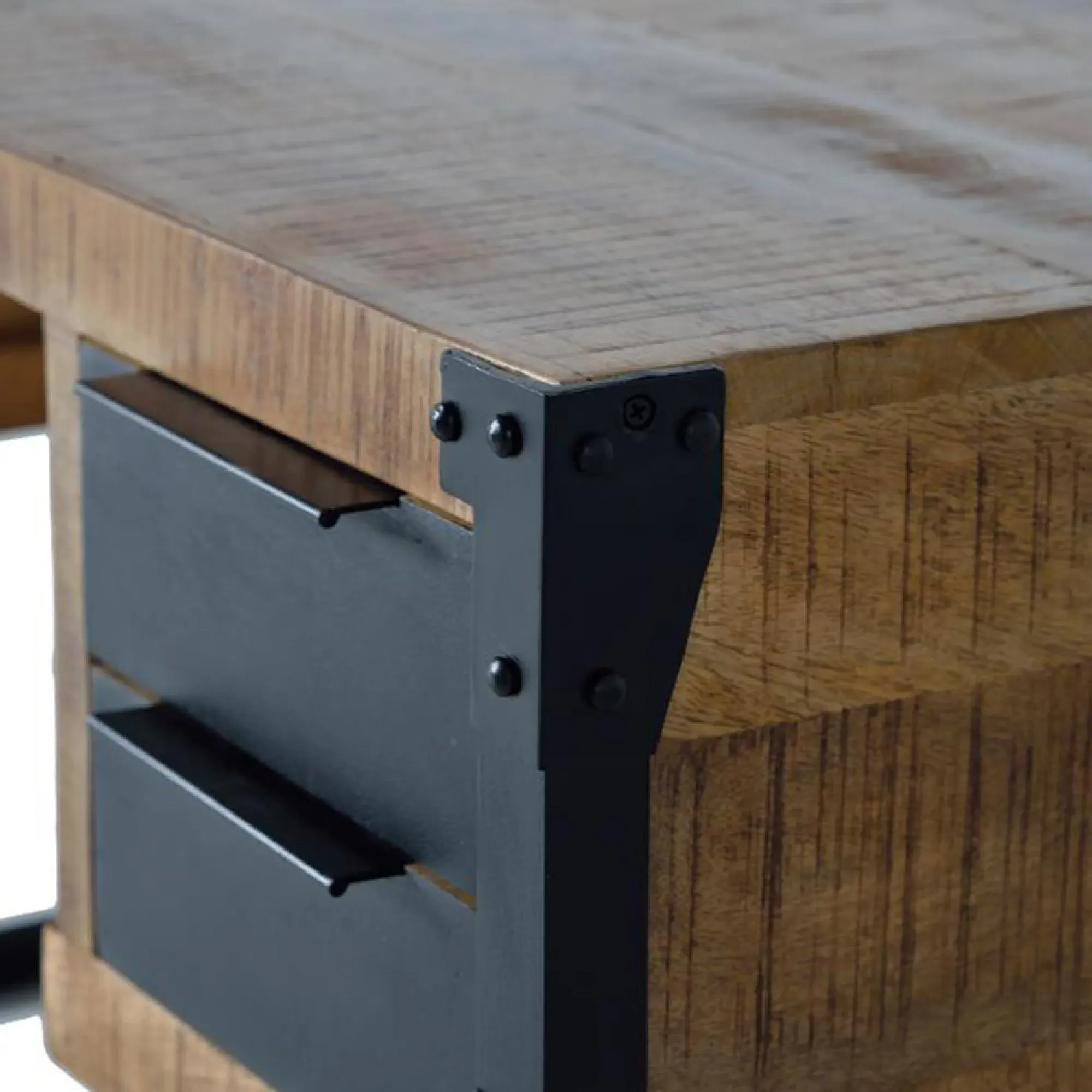 Jeronisht 4 Drawer Desk - Natural, Mango Wood