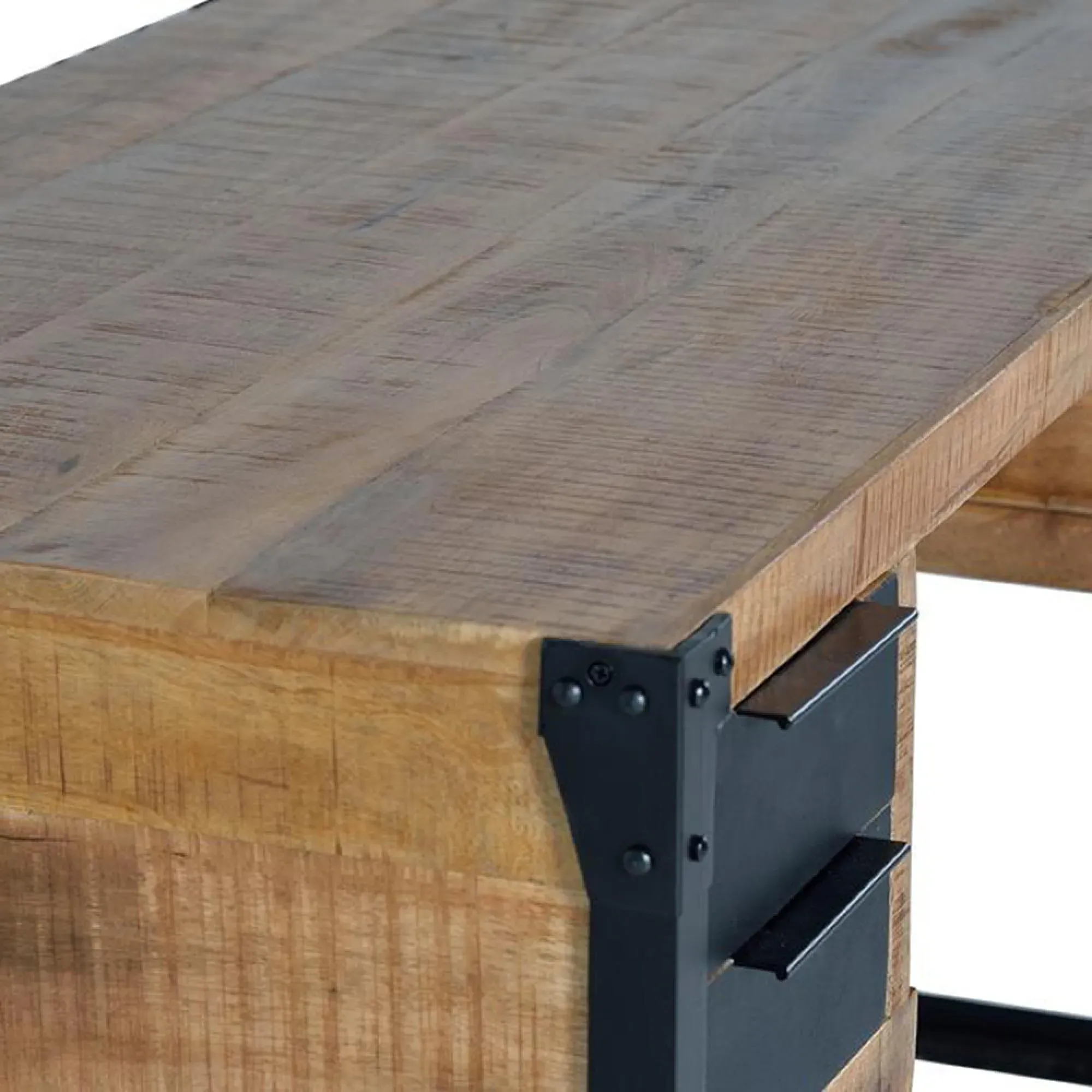 Jeronisht 4 Drawer Desk - Natural, Mango Wood