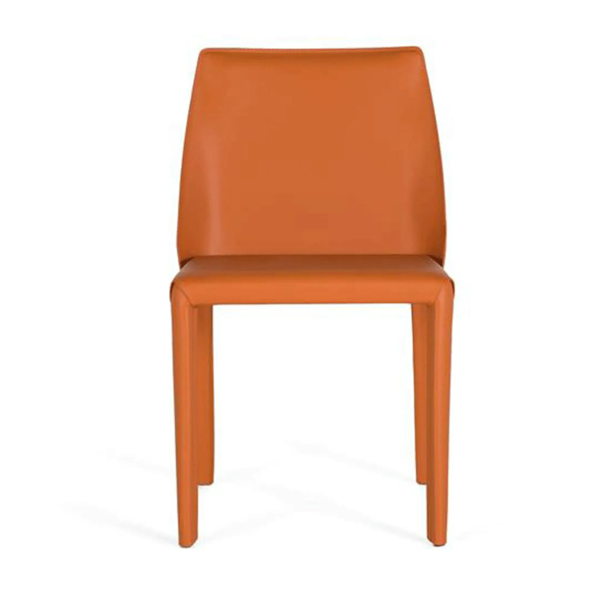 Jessica Dining Chair Set of 2 - Orange, Leather