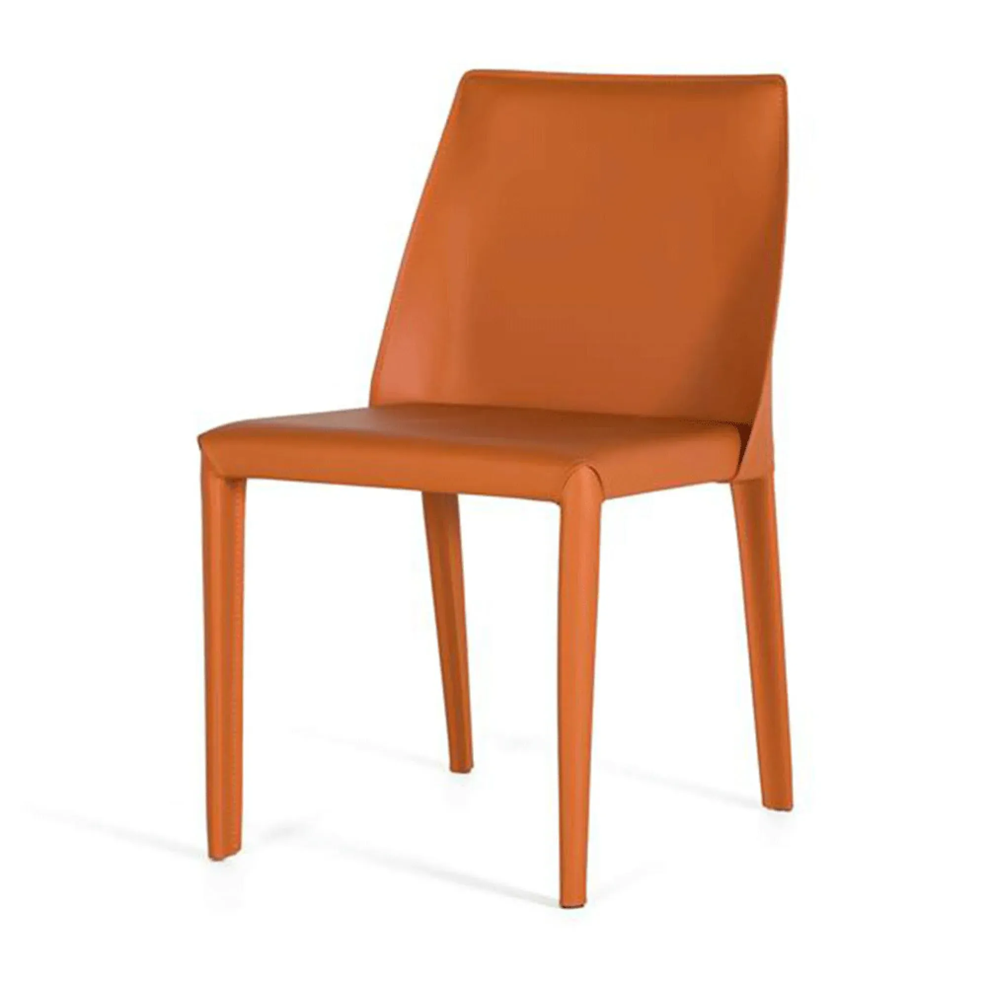 Jessica Dining Chair Set of 2 - Orange, Leather