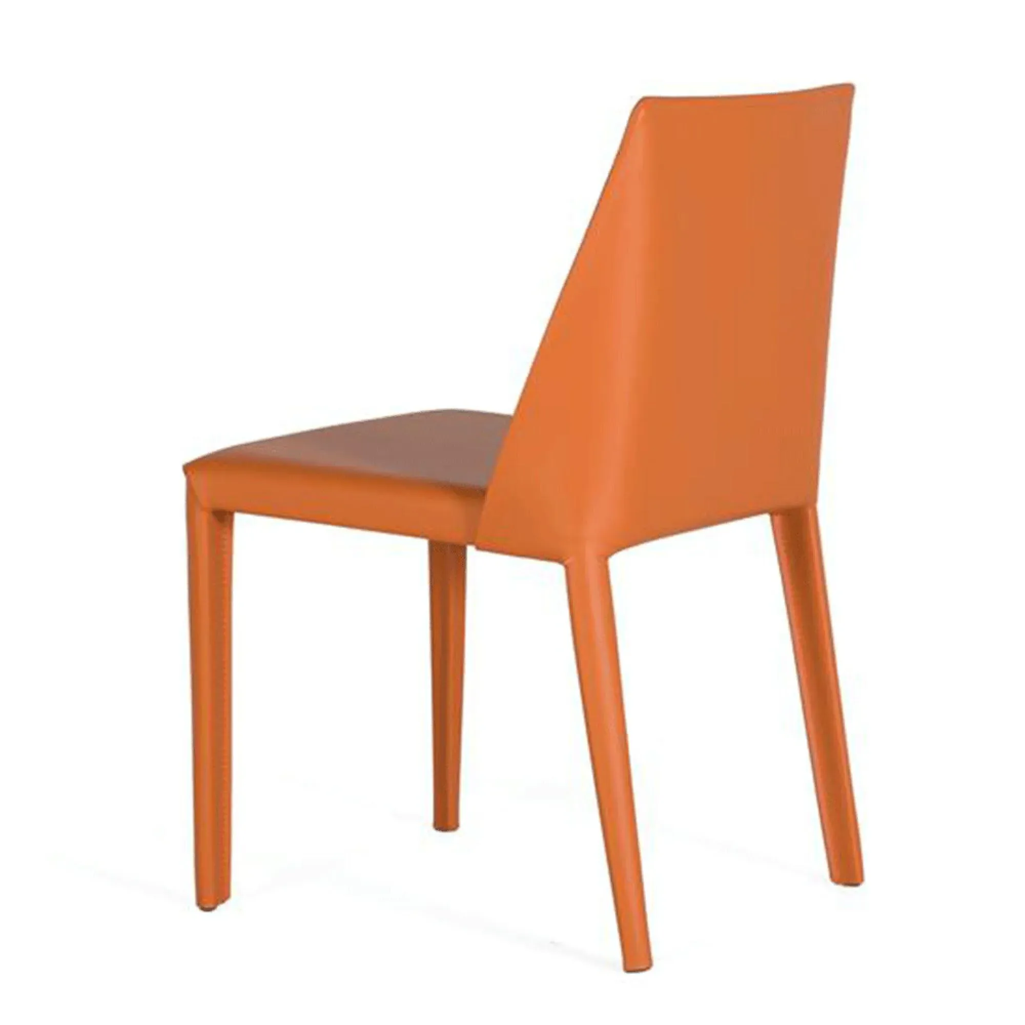Jessica Dining Chair Set of 2 - Orange, Leather