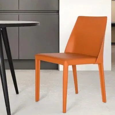 Jessica Dining Chair Set of 2 - Orange, Leather image