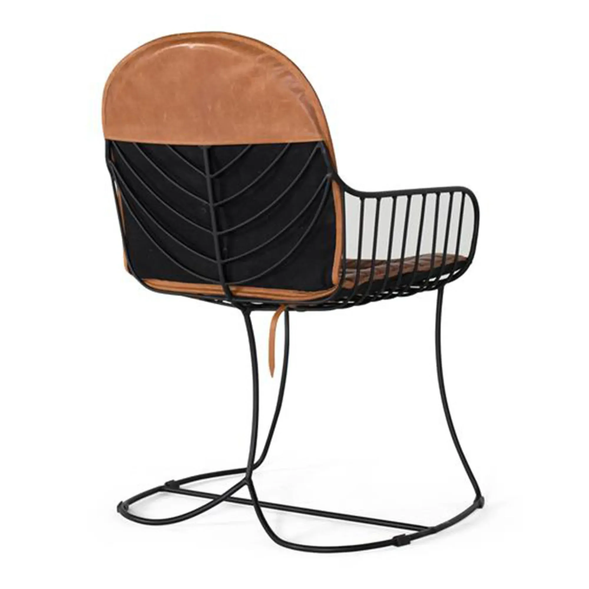 Joice Dining Chair Set of 2 - Light Brown, Leather