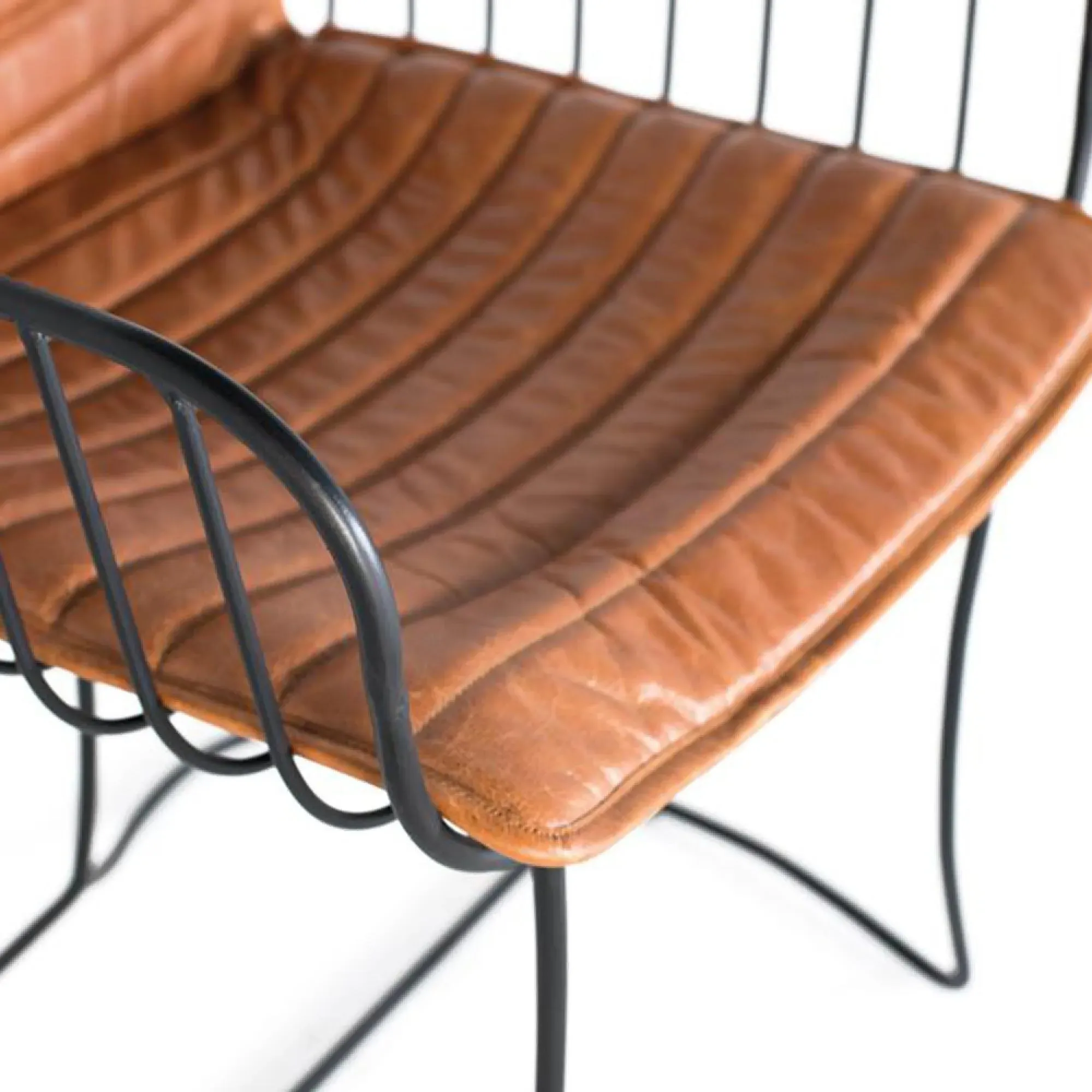 Joice Dining Chair Set of 2 - Light Brown, Leather