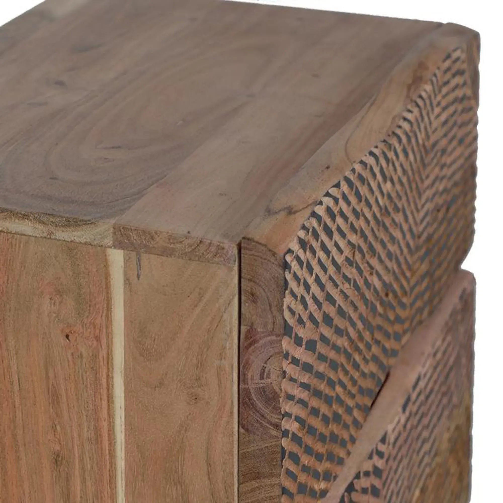 Karlstad 2 Drawer Bedside Table - Natural, Acacia Wood