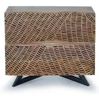 Karlstad 2 Drawer Bedside Table - Natural, Acacia Wood