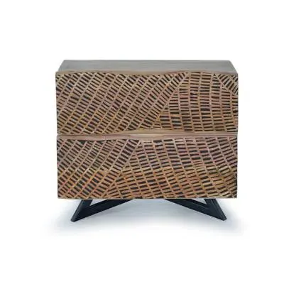 Karlstad 2 Drawer Bedside Table - Natural, Acacia Wood image