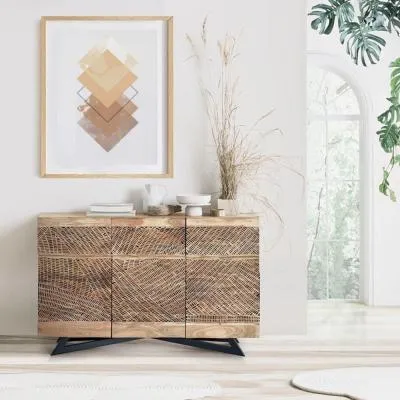 Karlstad 3 Door Medium Sideboard - Natural, Acacia Wood image