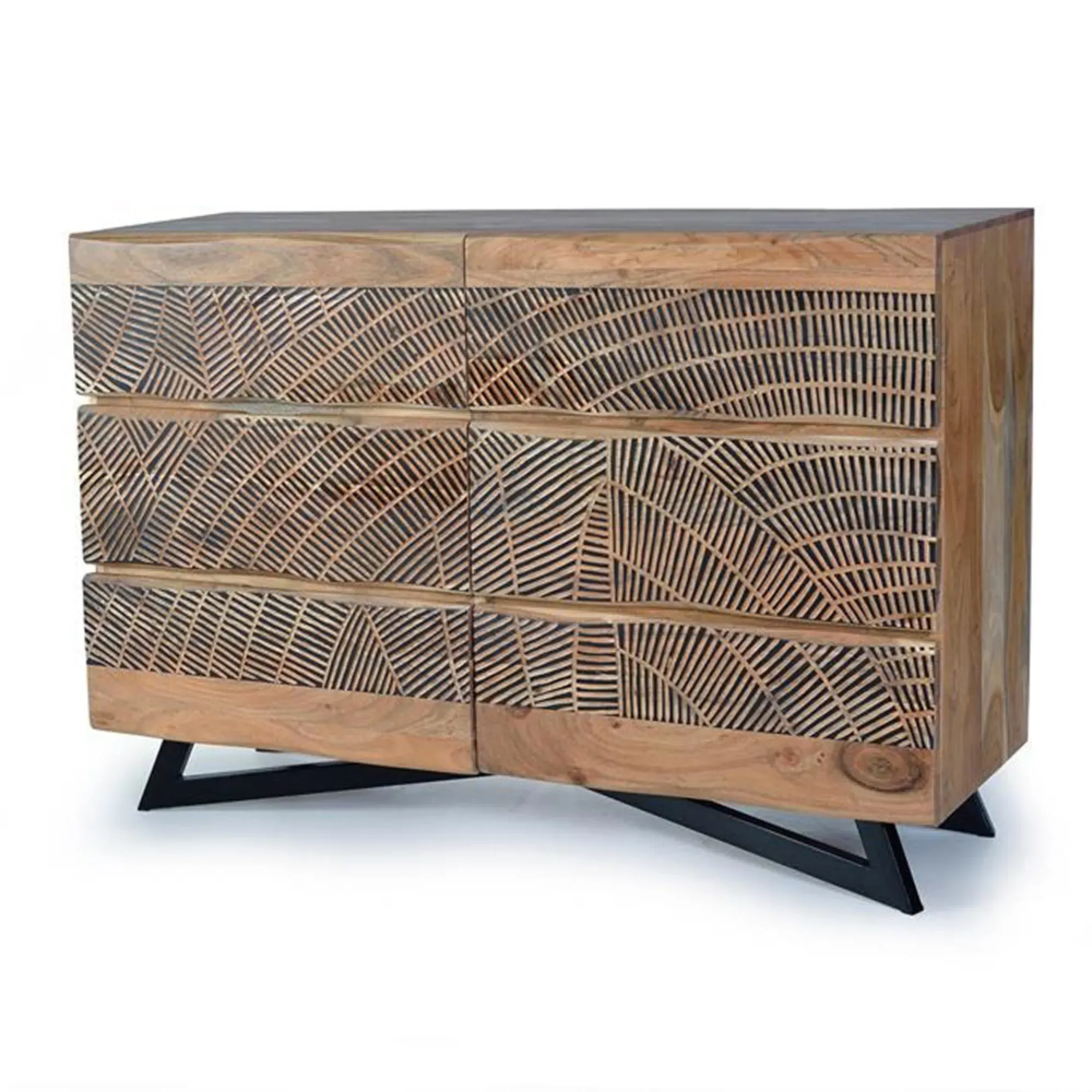 Karlstad 6 Drawer Wide Chest - Natural, Acacia Wood