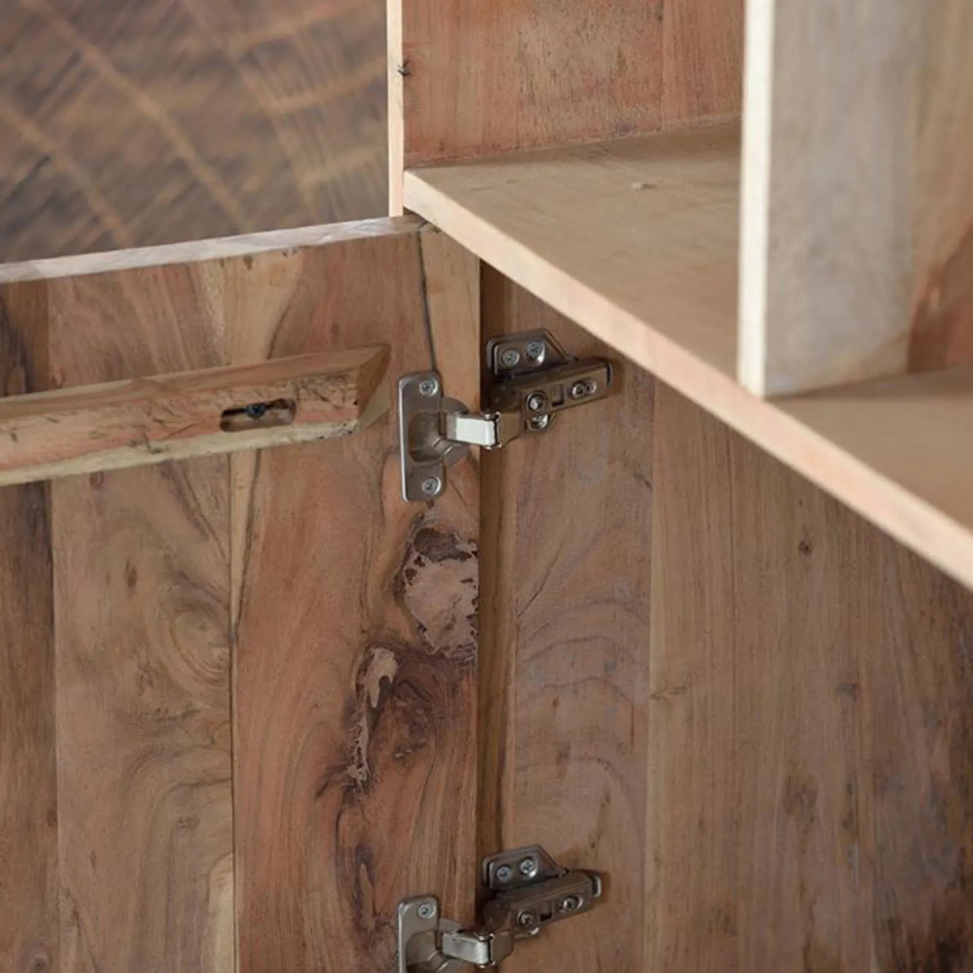 Karlstad Bookcase with Cupboard - Natural, Acacia Wood