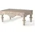 Kasherazi Carved Coffee Table - Aged White, Mango Wood