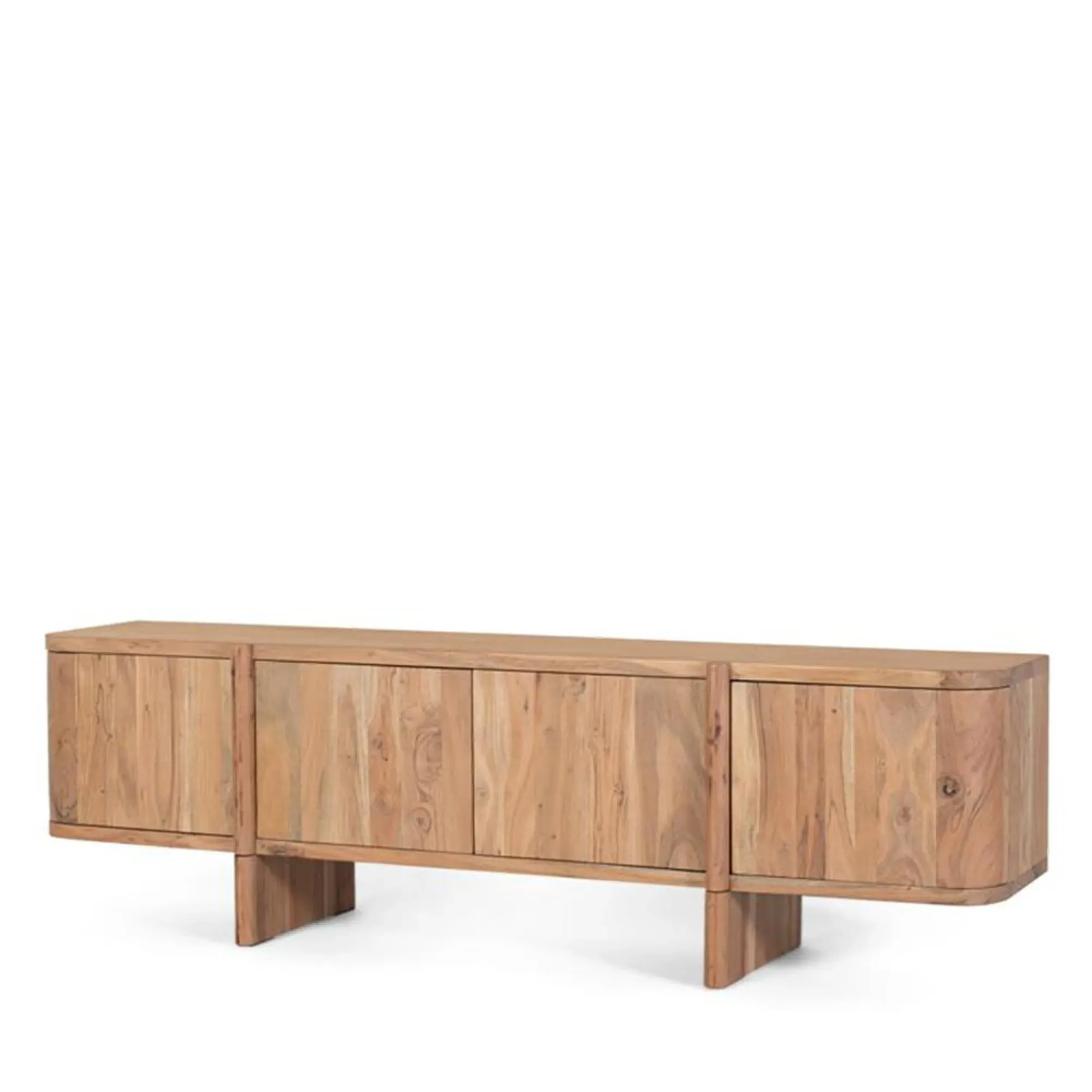 Kenzie 4 Door Large TV Unit - Natural, Acacia Wood