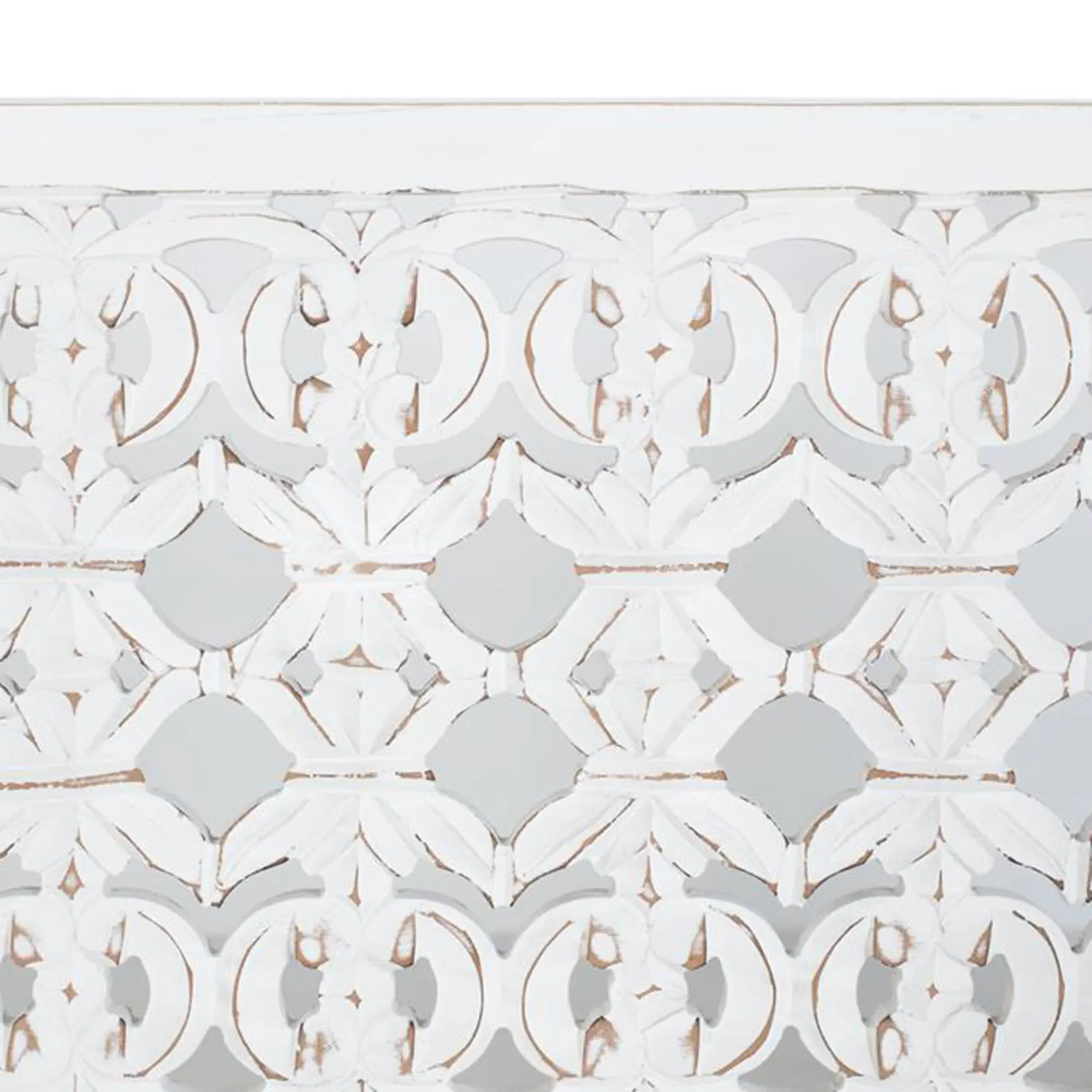 Khristich Carved Wood Headboard - Pickled White