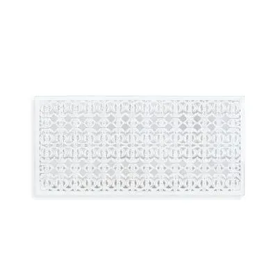 Khristich Carved Wood Headboard - Pickled White image