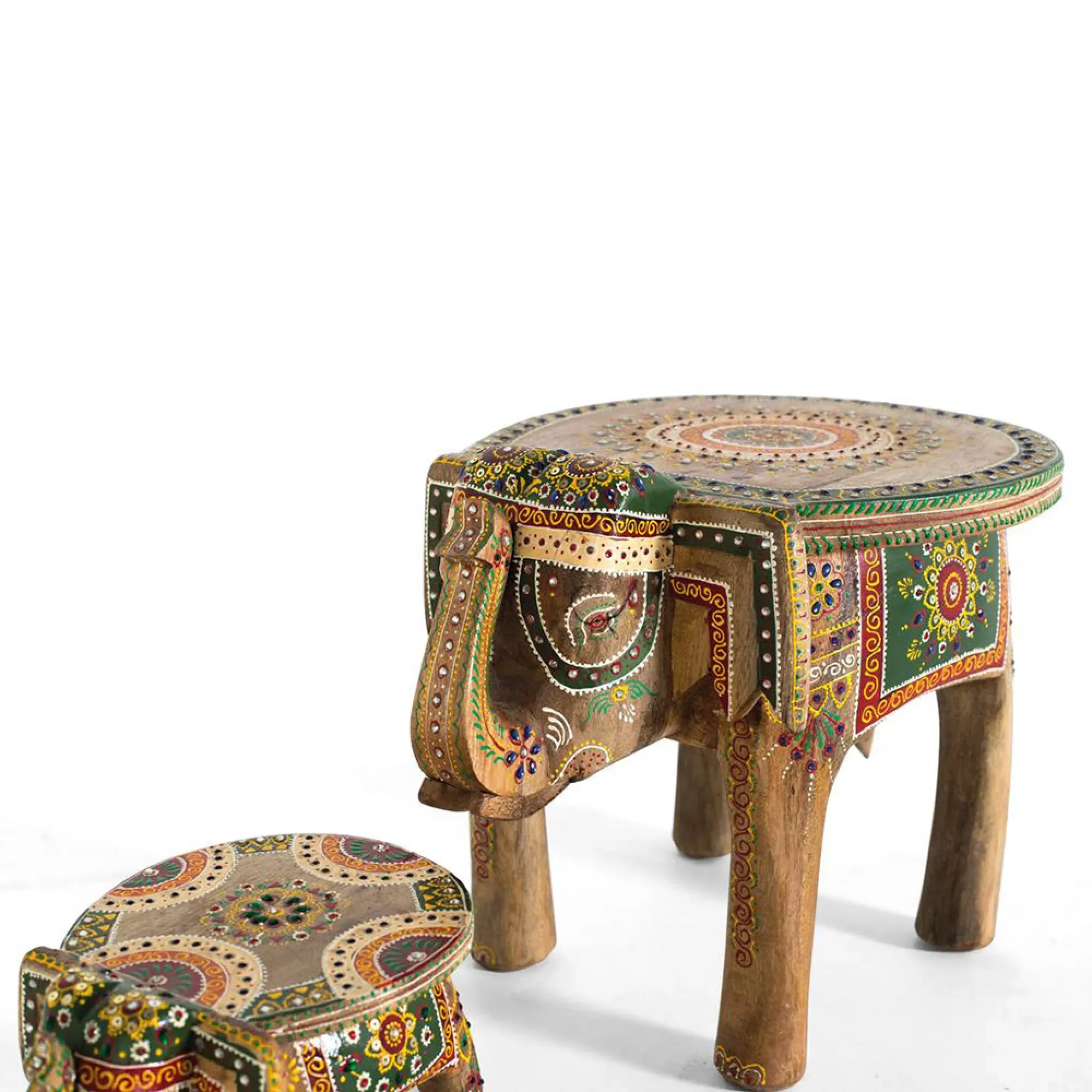 Kilomeni Elephant Table Set of 2 - Natural, Mango Wood
