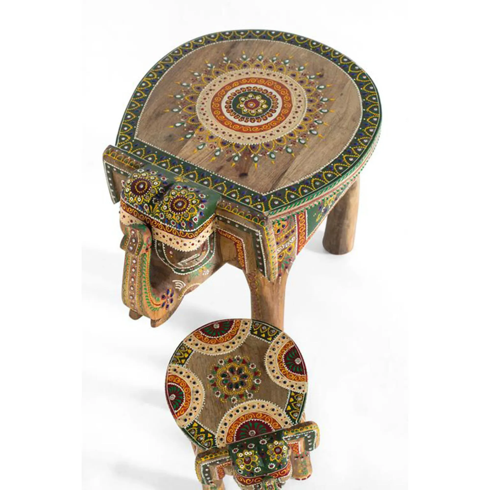 Kilomeni Elephant Table Set of 2 - Natural, Mango Wood