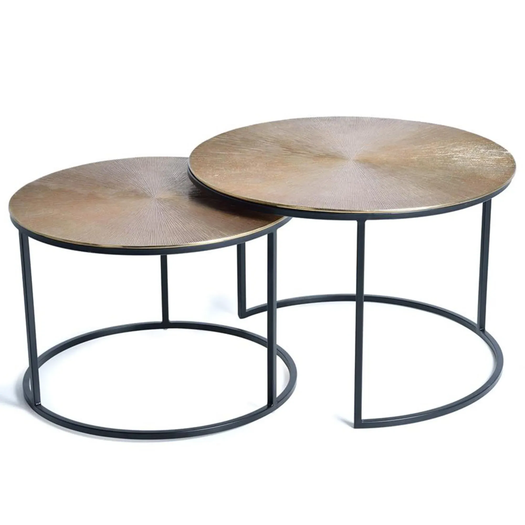 Kingalamila Round Coffee Table Set - Bronze, Metal