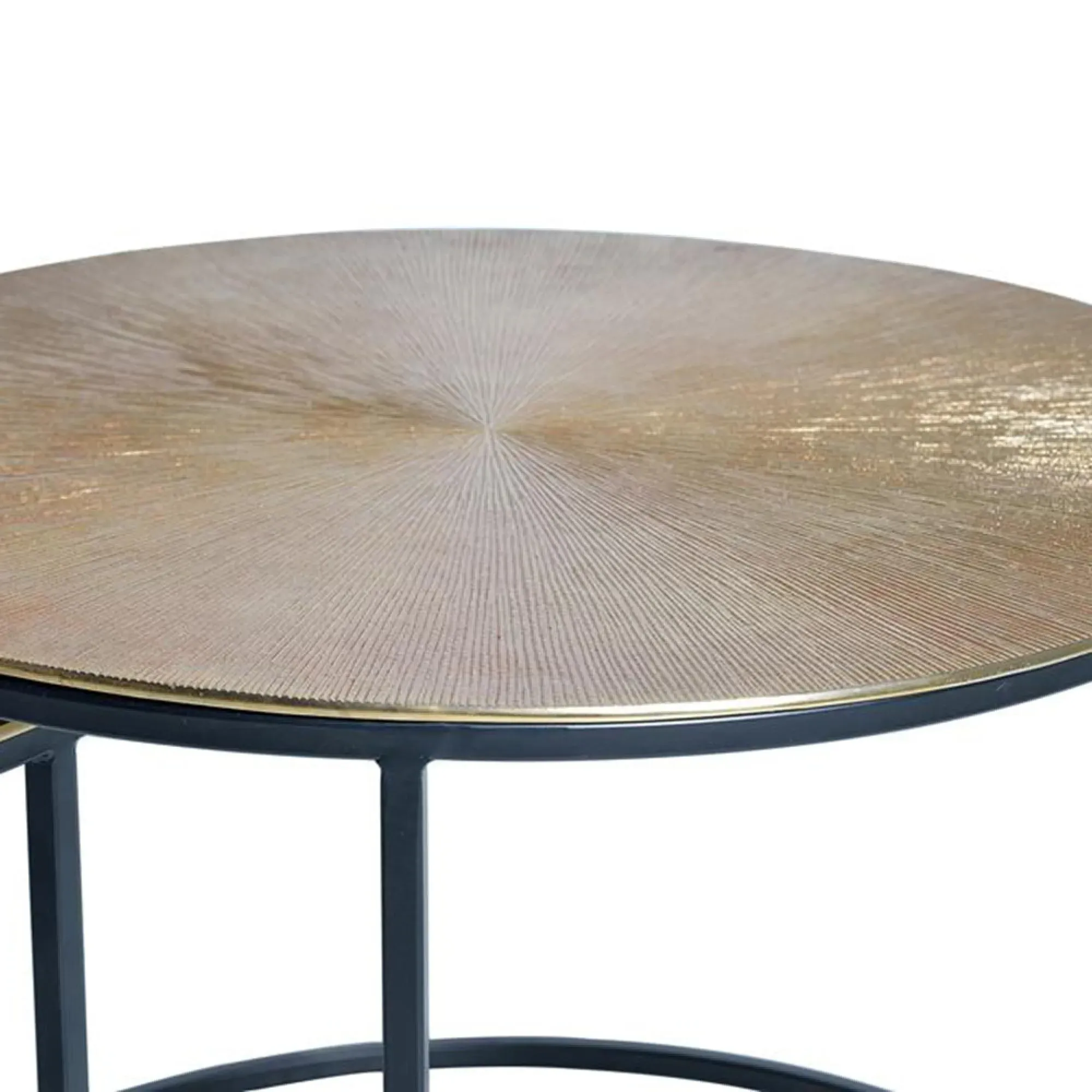 Kingalamila Round Coffee Table Set - Bronze, Metal