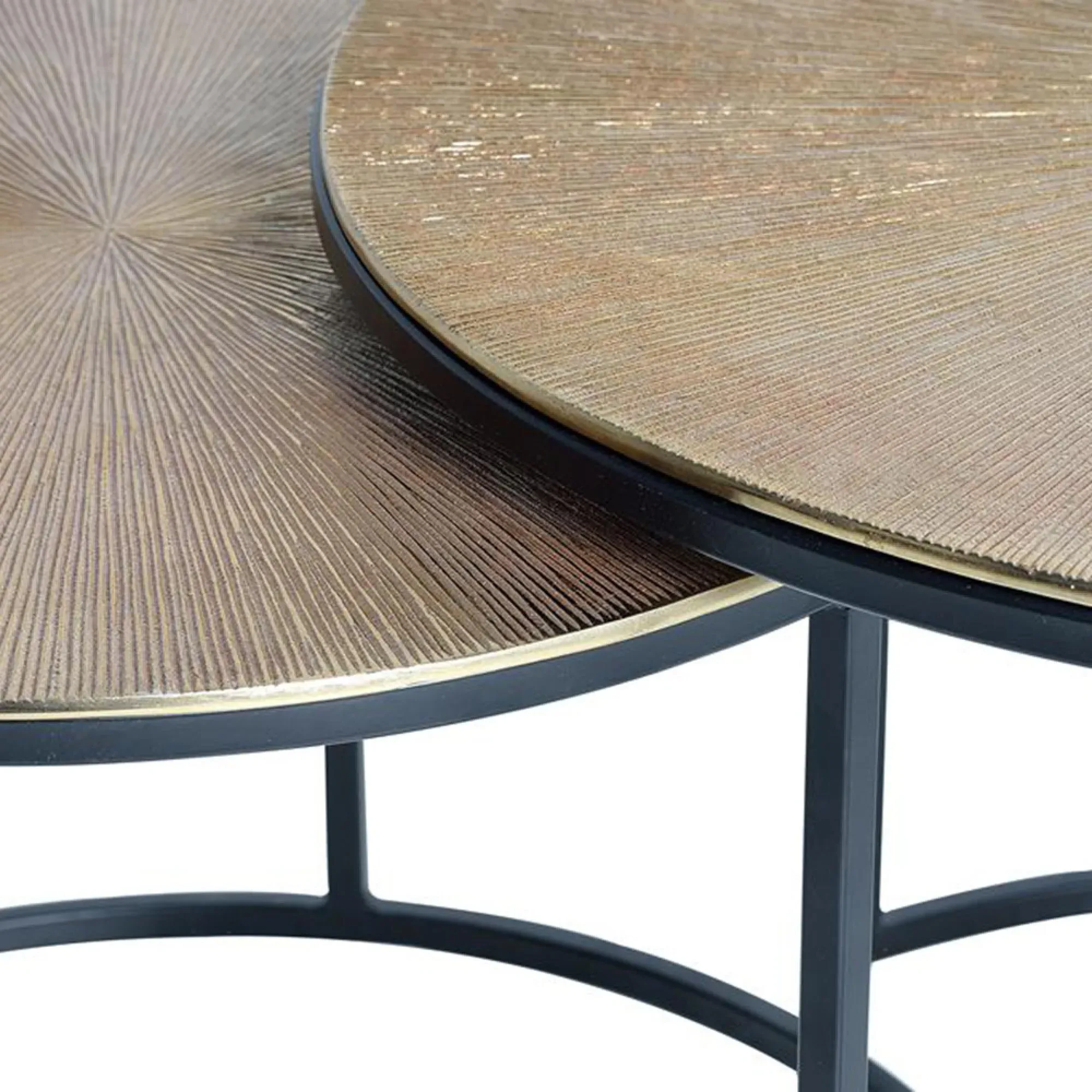Kingalamila Round Coffee Table Set - Bronze, Metal