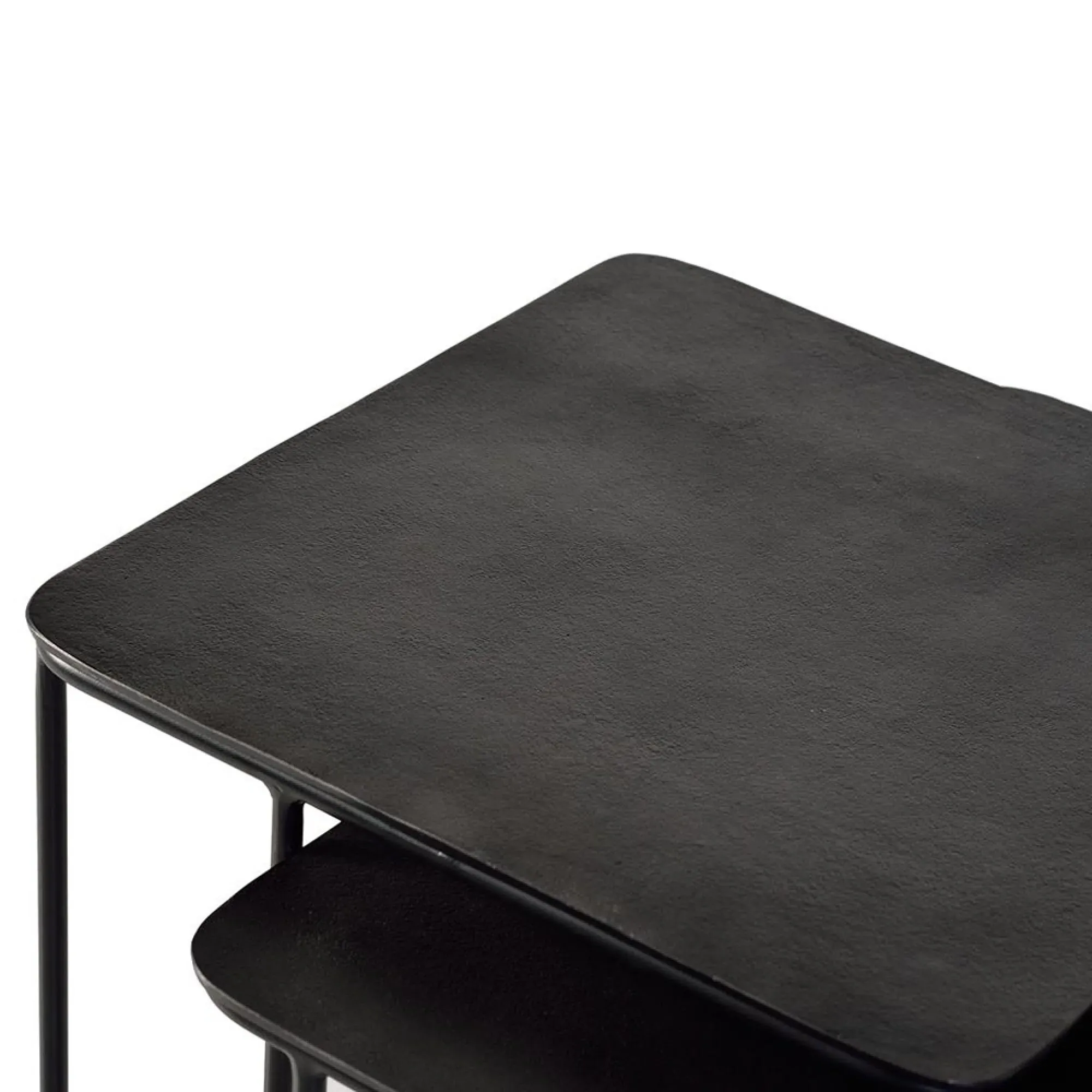 Kingalamila Square Coffee Table Set of 2 - Black, Metal