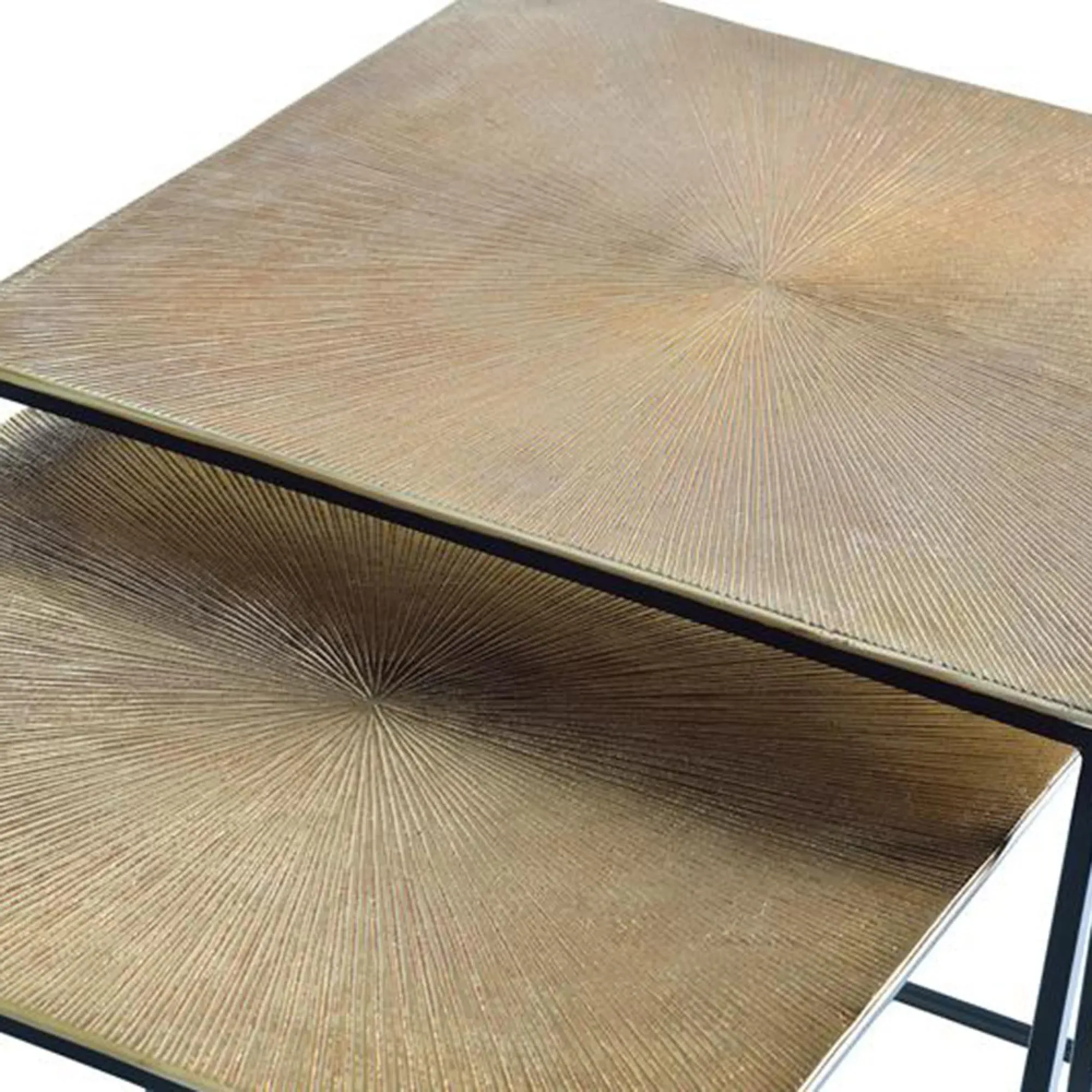 Kingalamila Square Coffee Table Set of 2 - Bronze, Metal