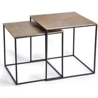 Kingalamila Square Coffee Table Set of 2 - Bronze, Metal