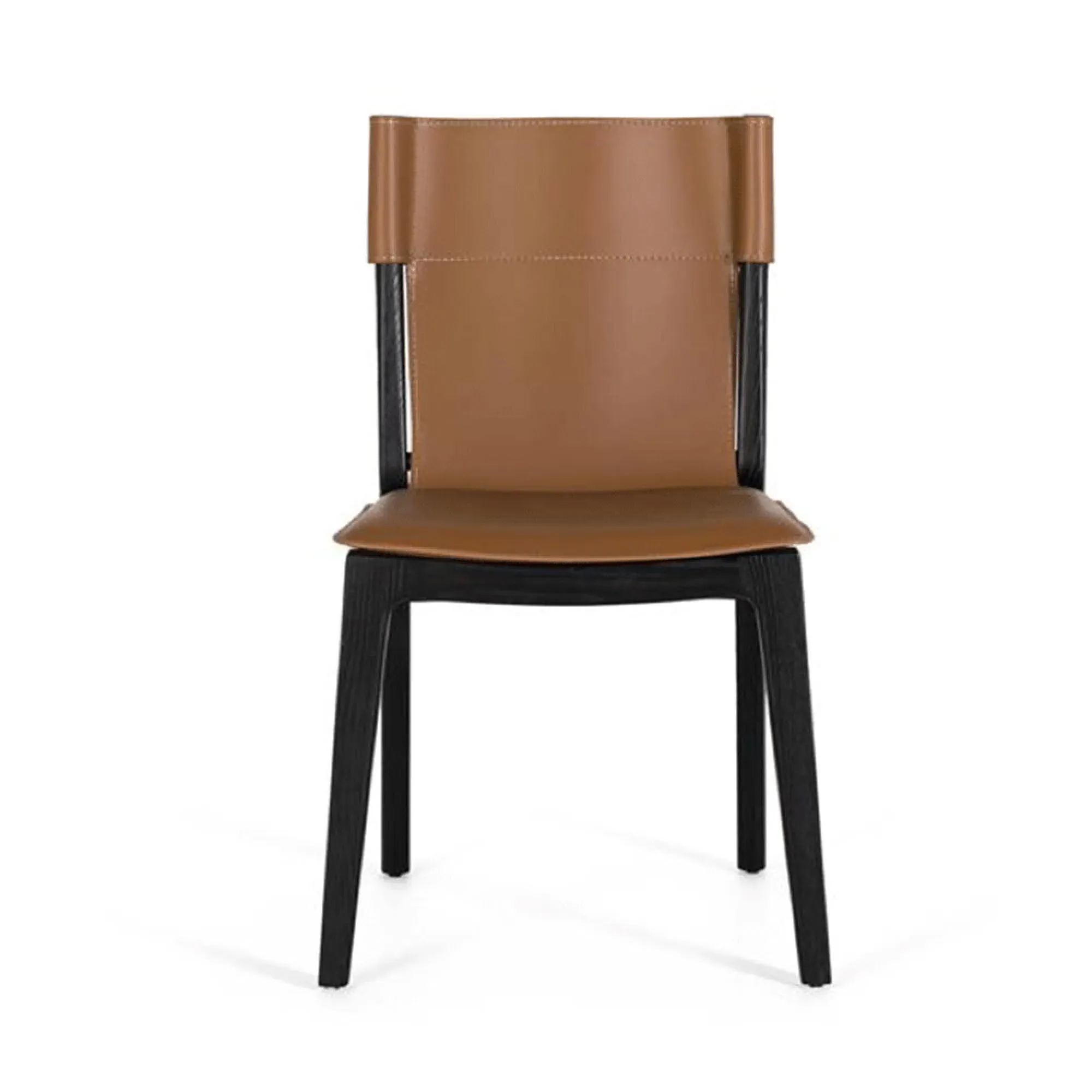 Kinley Dining Chair Set of 2 - Brown, Leather