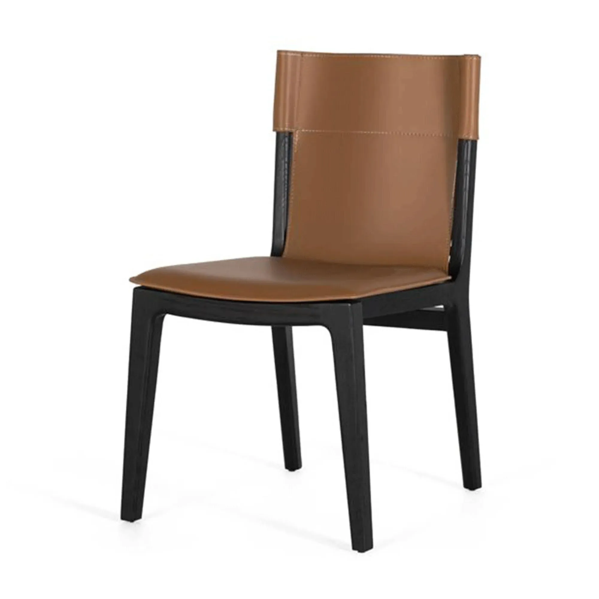 Kinley Dining Chair Set of 2 - Brown, Leather
