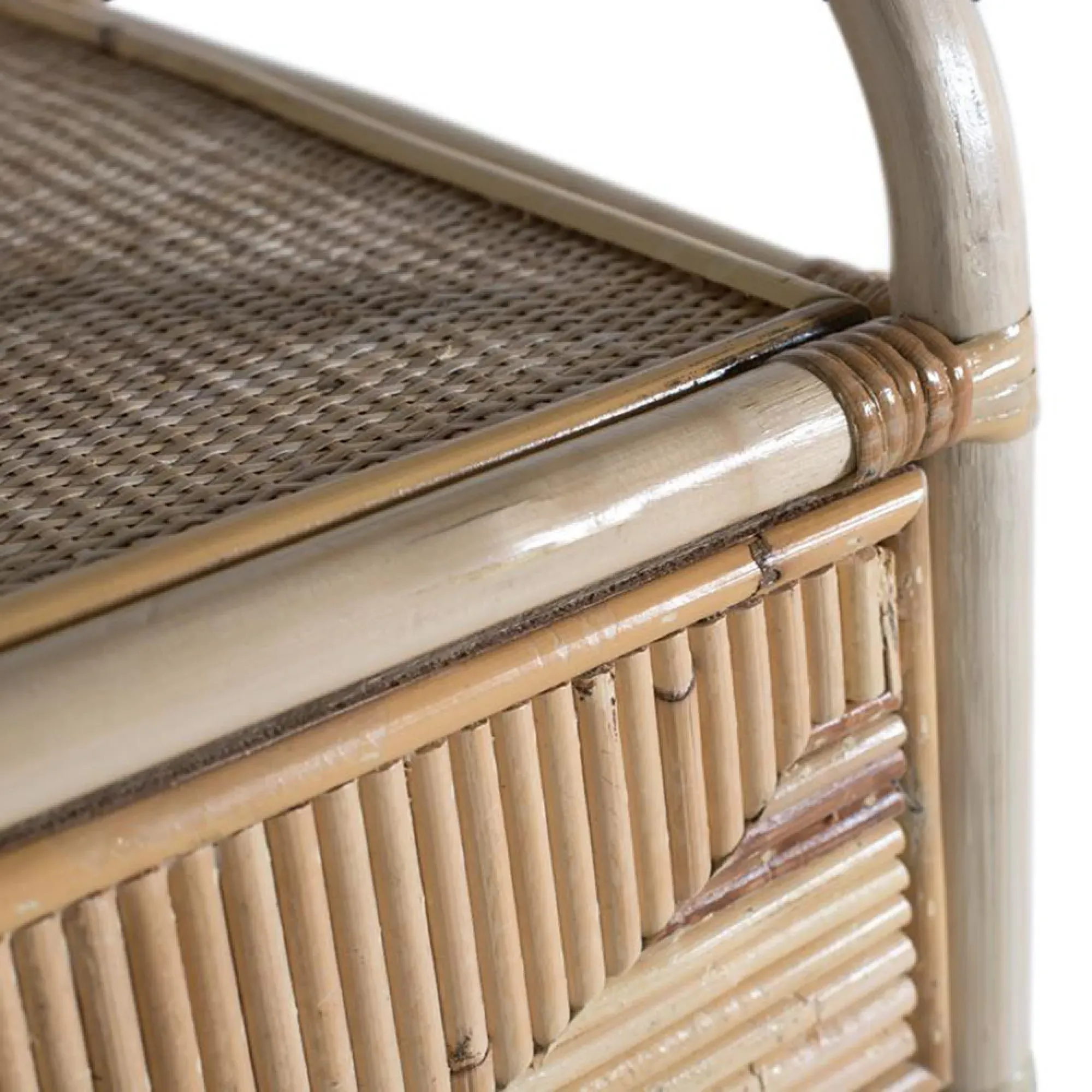 Lazlar 1 Drawer Bedside Table - Natural, Rattan